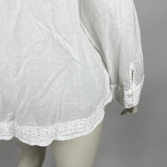 ipekevi Hand‎ made Blouse Top Women XL NWT Lightweight Cotton Embroidered White - Picture 12 of 16